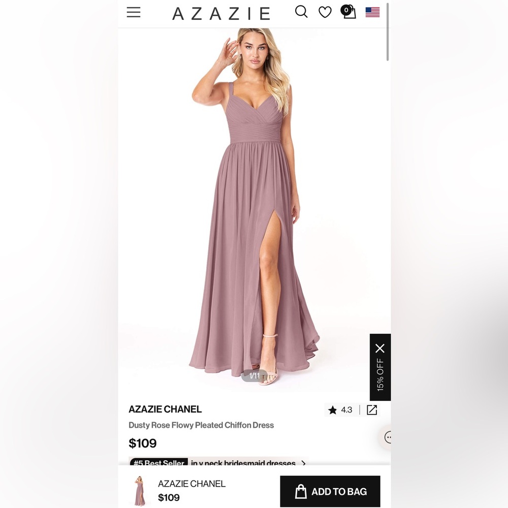 Azazie - dusty rose dress